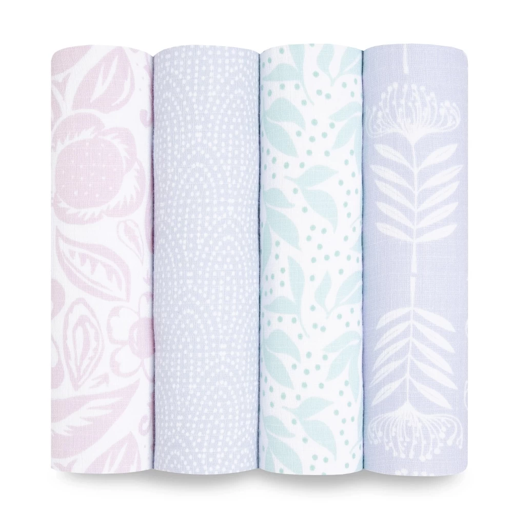 Lot De 4 Langes En Mousseline De Coton Damsel