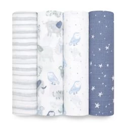 Lot De 4 Maxi-langes En Mousseline De Coton Time To Dream