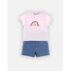 Ensemble Short Et Tee-shirt Rose - 9 Mois