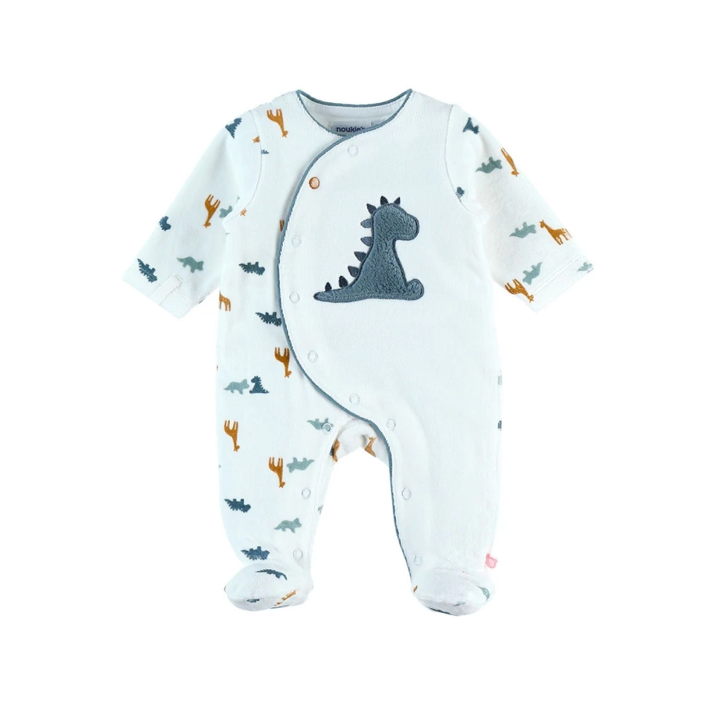 Pyjama Bébé En Velours Dinosaure - 3 Mois