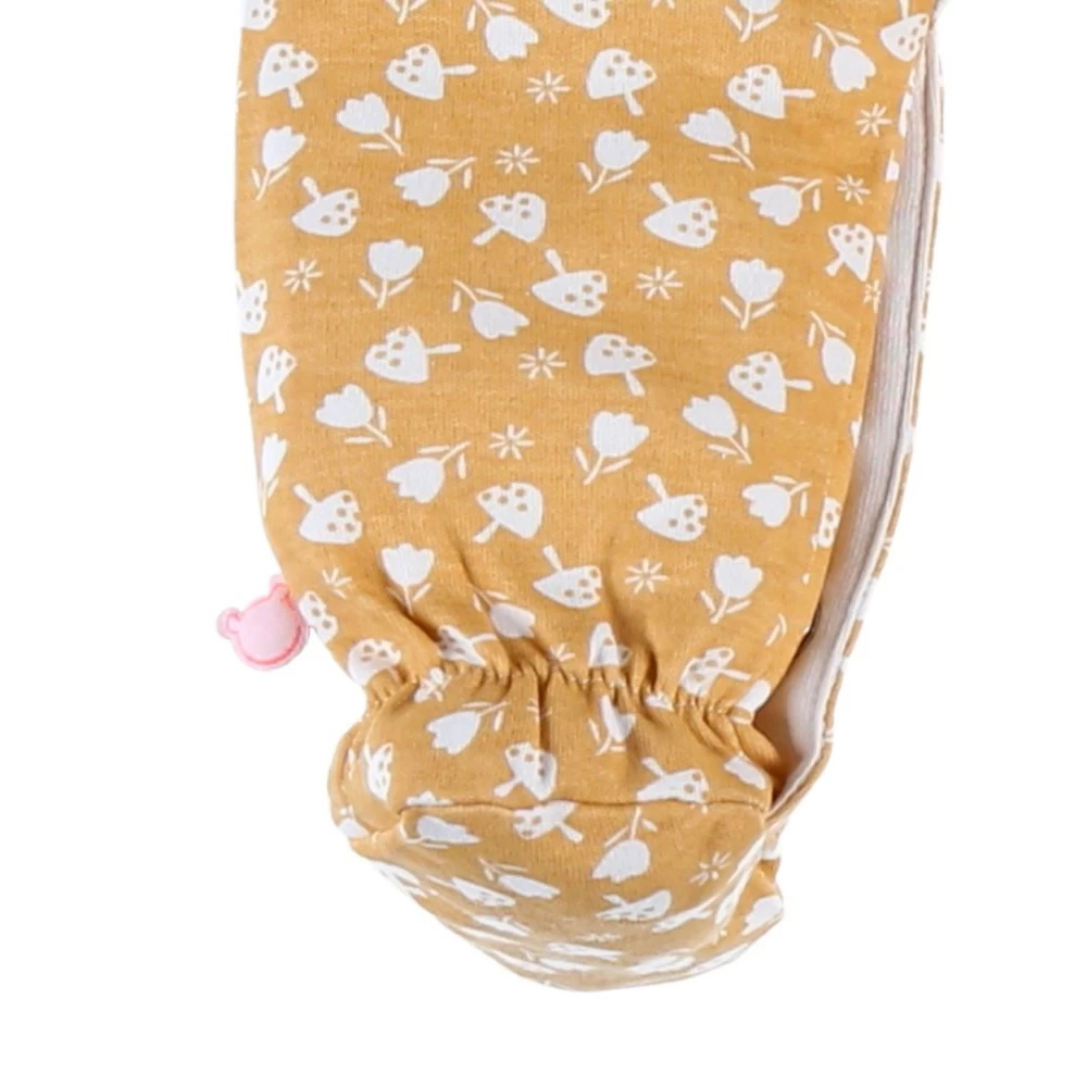 Pyjama 1 Pièce Fleuri En Jersey Moutarde 9 Mois – Image 3