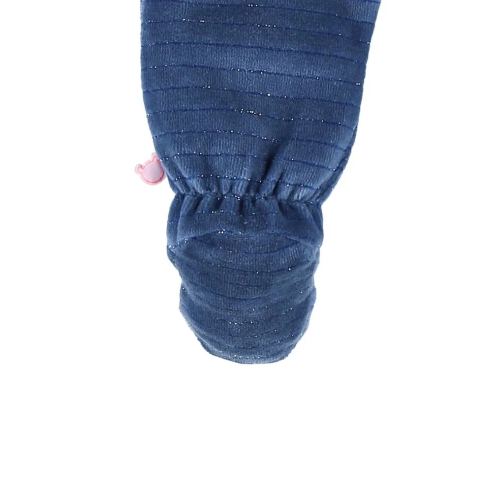 Pyjama 1 Pièce Lapin En Velours Marine 6 Mois – Image 3