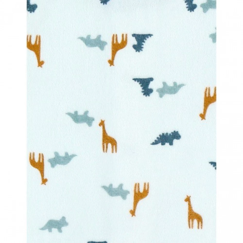 Pyjama Bébé Velours Blanc Dinosaures Et Girafes Naissance – Image 4