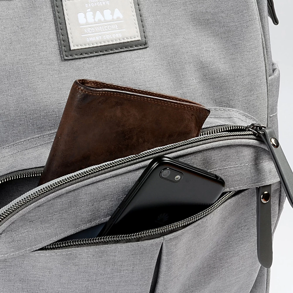 Beaba Sac à Dos à Langer Wellington- Gris Chiné – Image 5