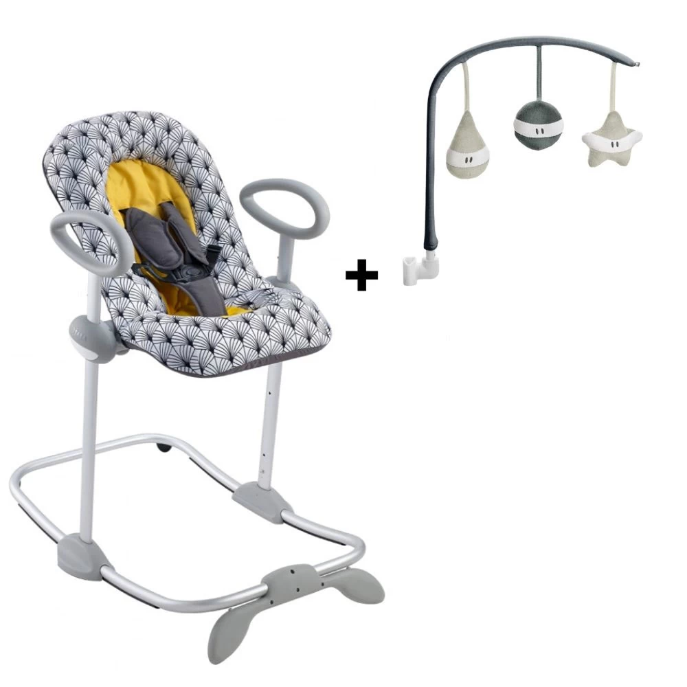 Beaba Transat Up And Down 3 Yellow Palm Tree Avec Arche De Jeux Offerte