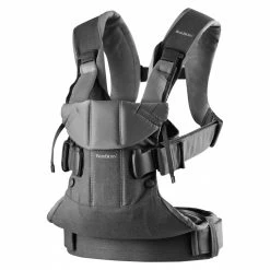 Babybjorn Porte Bébé One Coton Mix Gris Denim Et Gris Foncé