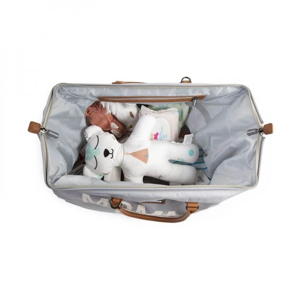 Childhome Sac à Langer Mommy Bag Gris Et Blanc – Image 3