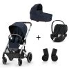CYBEX Pack Trio Poussette Balios S Lux + Nacelle Cot S + Cloud Z2 + Adaptateurs - Ocean Blue