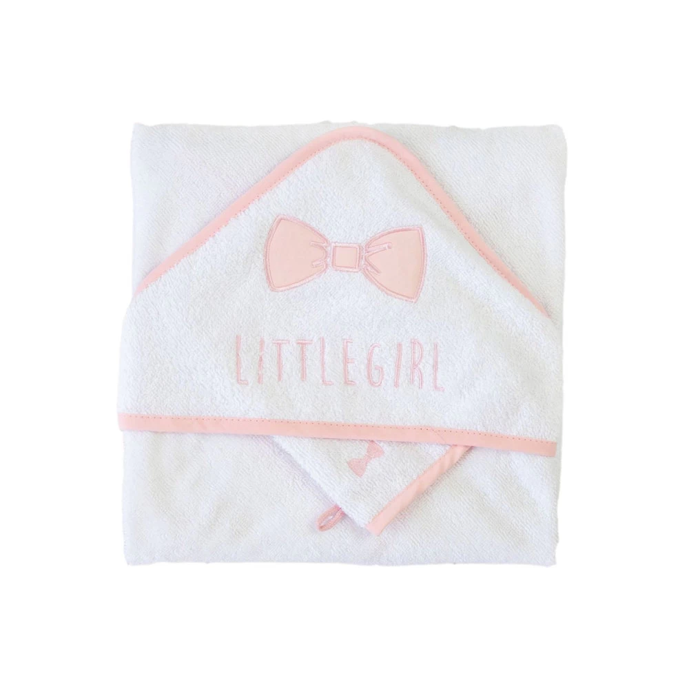 Cape De Bain 75x75 Cm Avec Gant Rose Little Girl