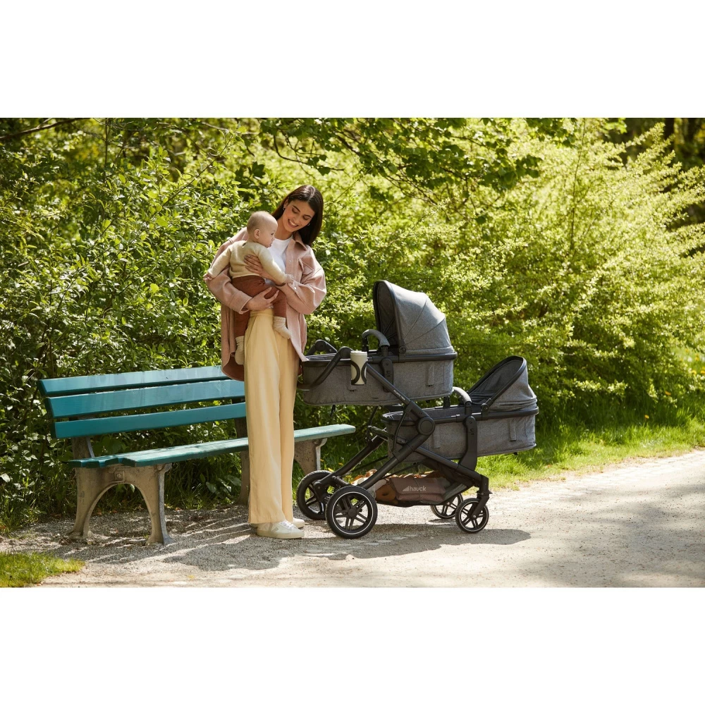 HAUCK Poussette Double Atlantic Twin Melange Grey – Image 20