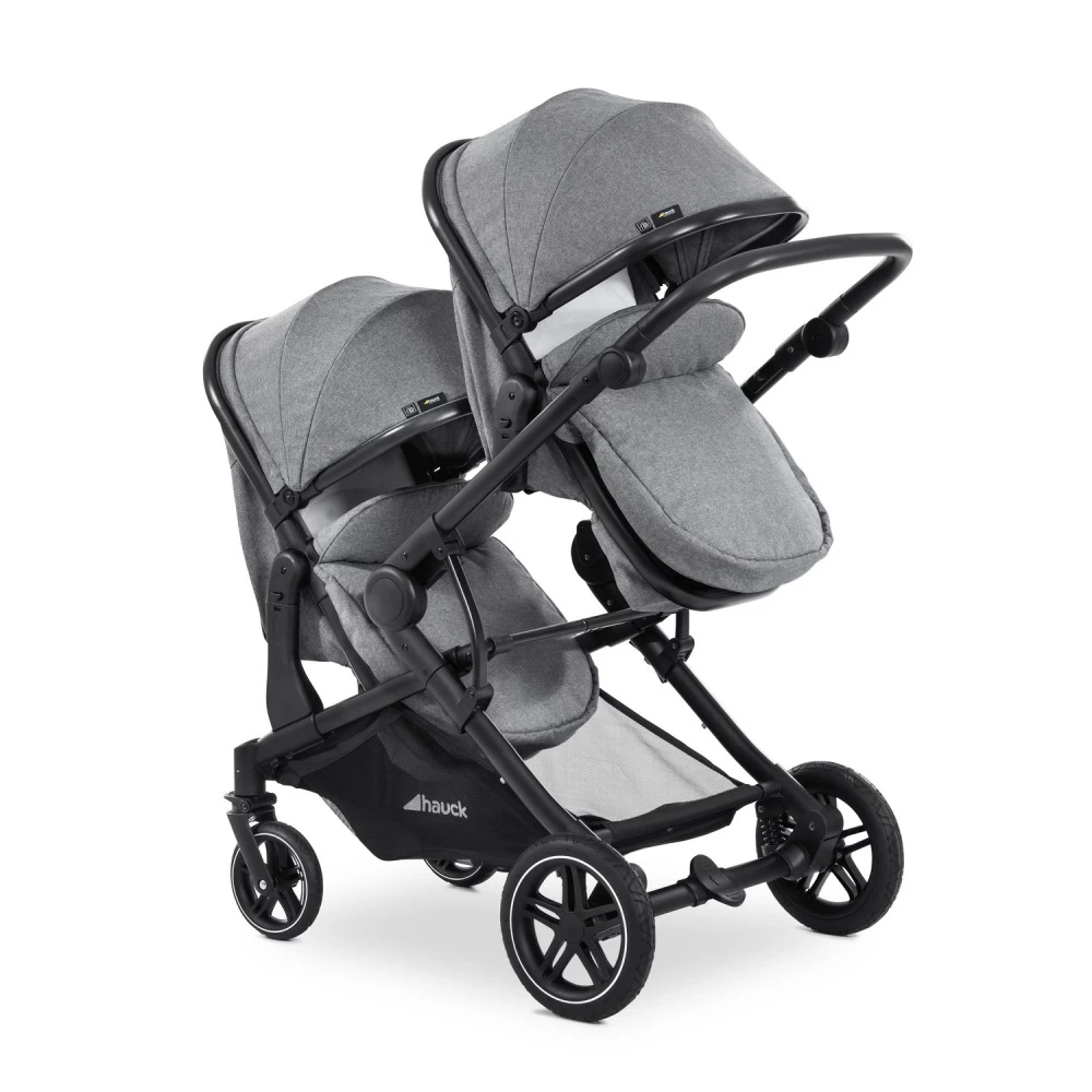 HAUCK Poussette Double Atlantic Twin Melange Grey – Image 3