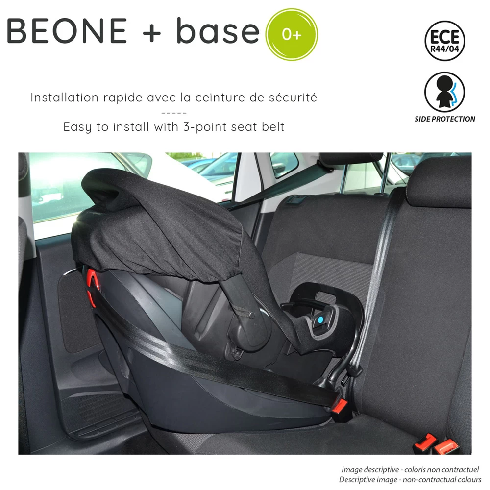 Siège Auto Coque Beone + Base Luxe Gris - Groupe 0+ – Image 3