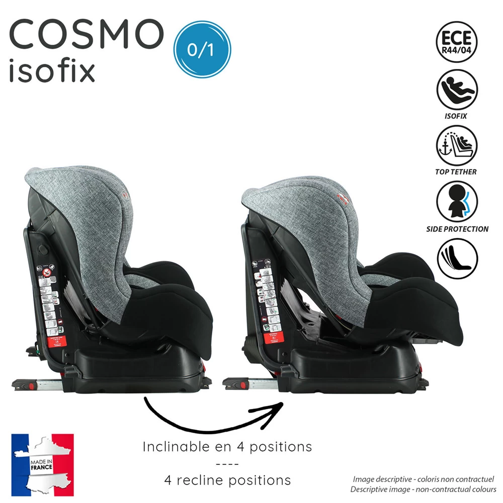 Siège Auto Cosmo Isofix Luxe Gris - Groupe 0/1 – Image 5
