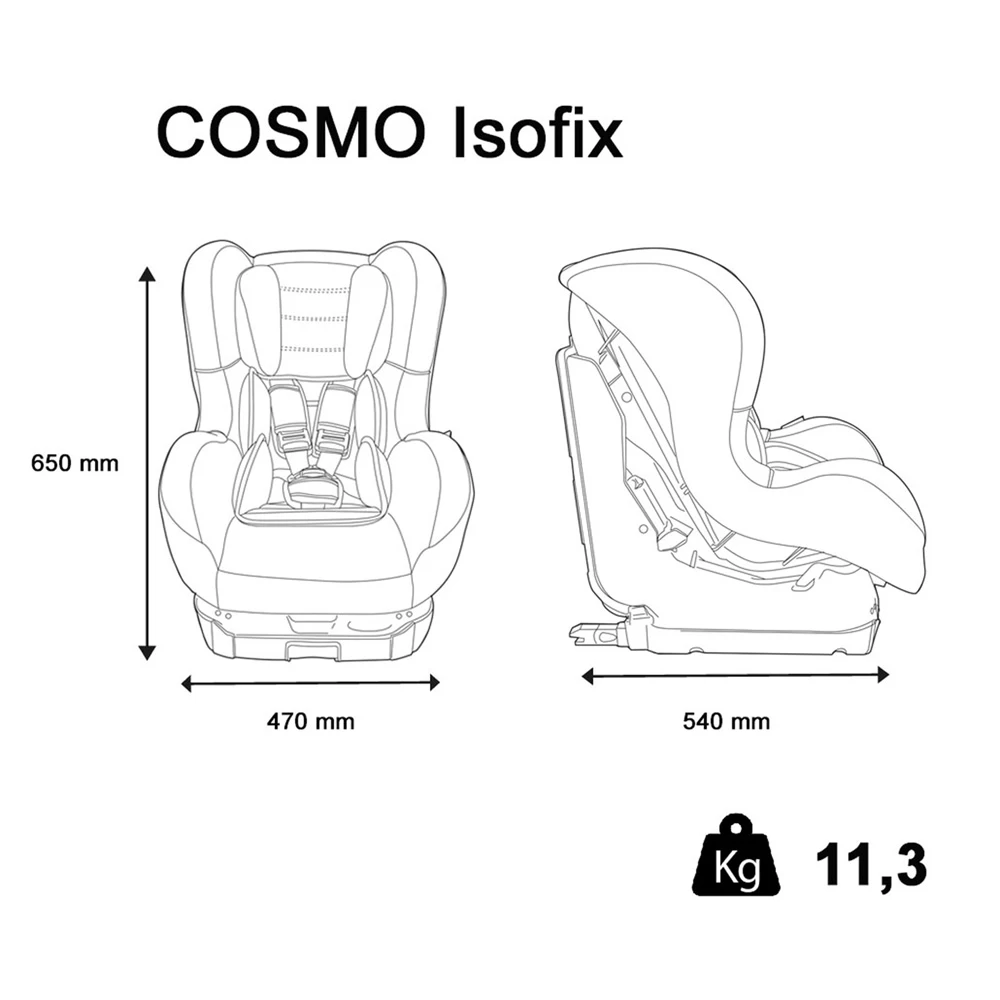 Siège Auto Cosmo Isofix Luxe Gris - Groupe 0/1 – Image 7
