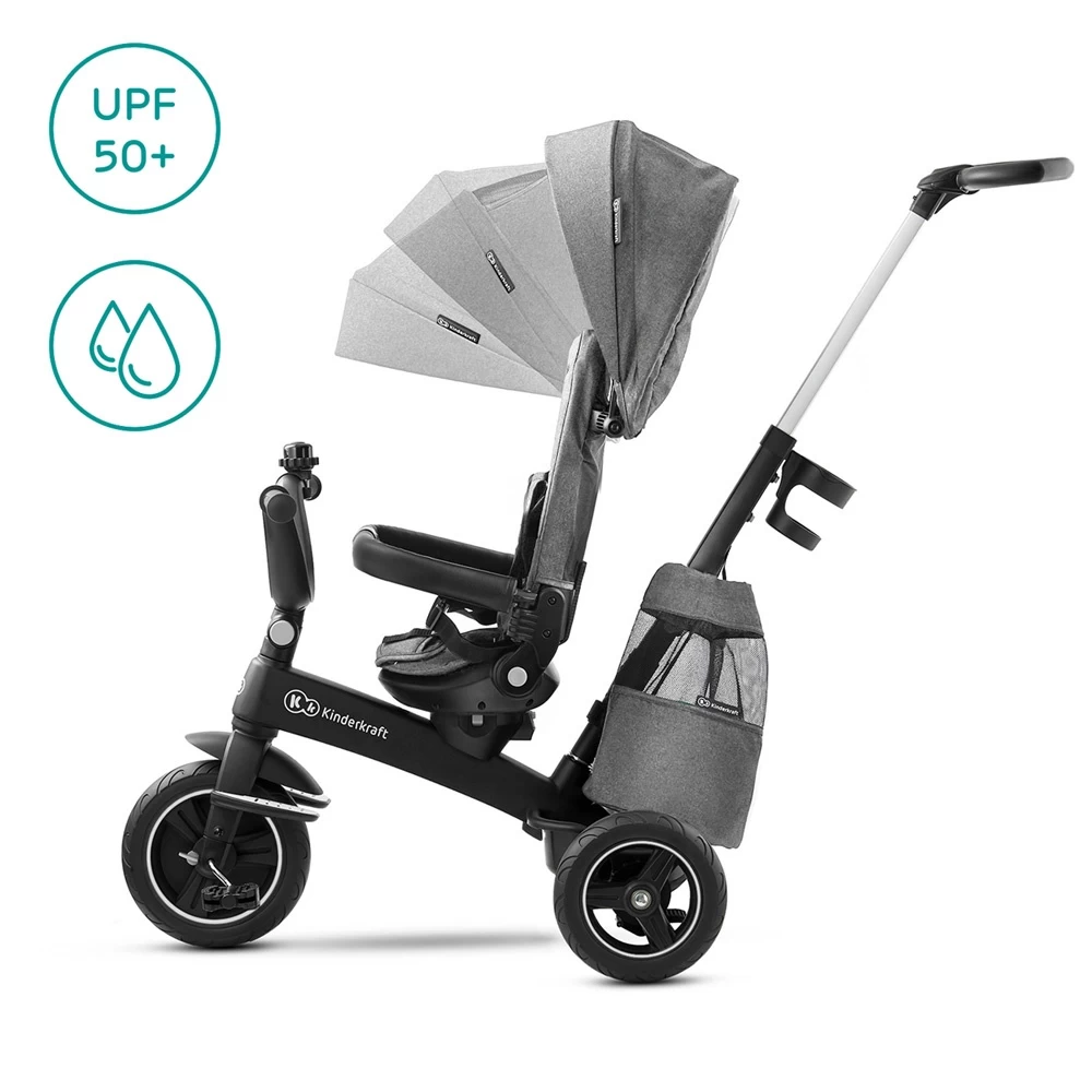 Kinderkraft Poussette Tricycle Easywist Platinum Grey – Image 11