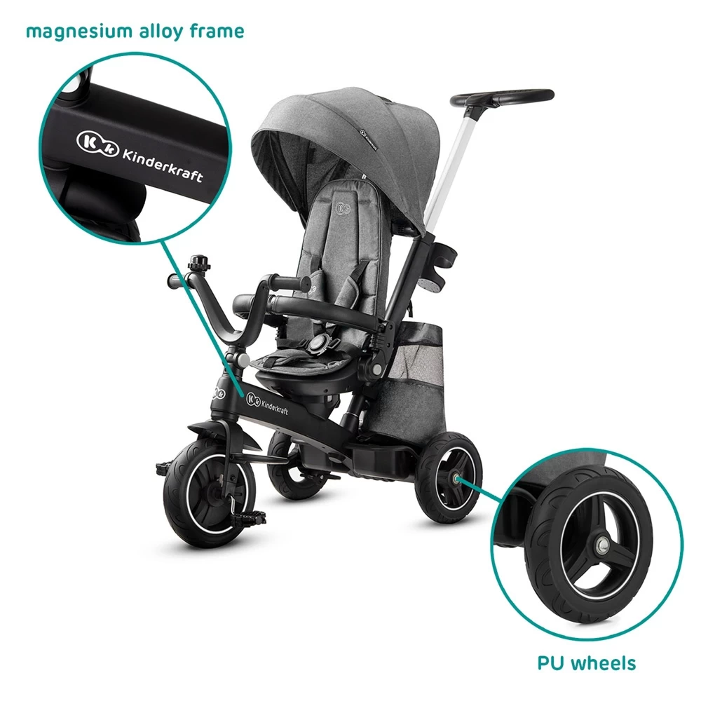Kinderkraft Poussette Tricycle Easywist Platinum Grey – Image 16