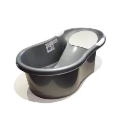 Baignoire 0-6 Mois Argentée Avec Transat Intégré