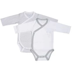 Lot De 2 Bodies Blanc Et Gris 1 Mois Céleste