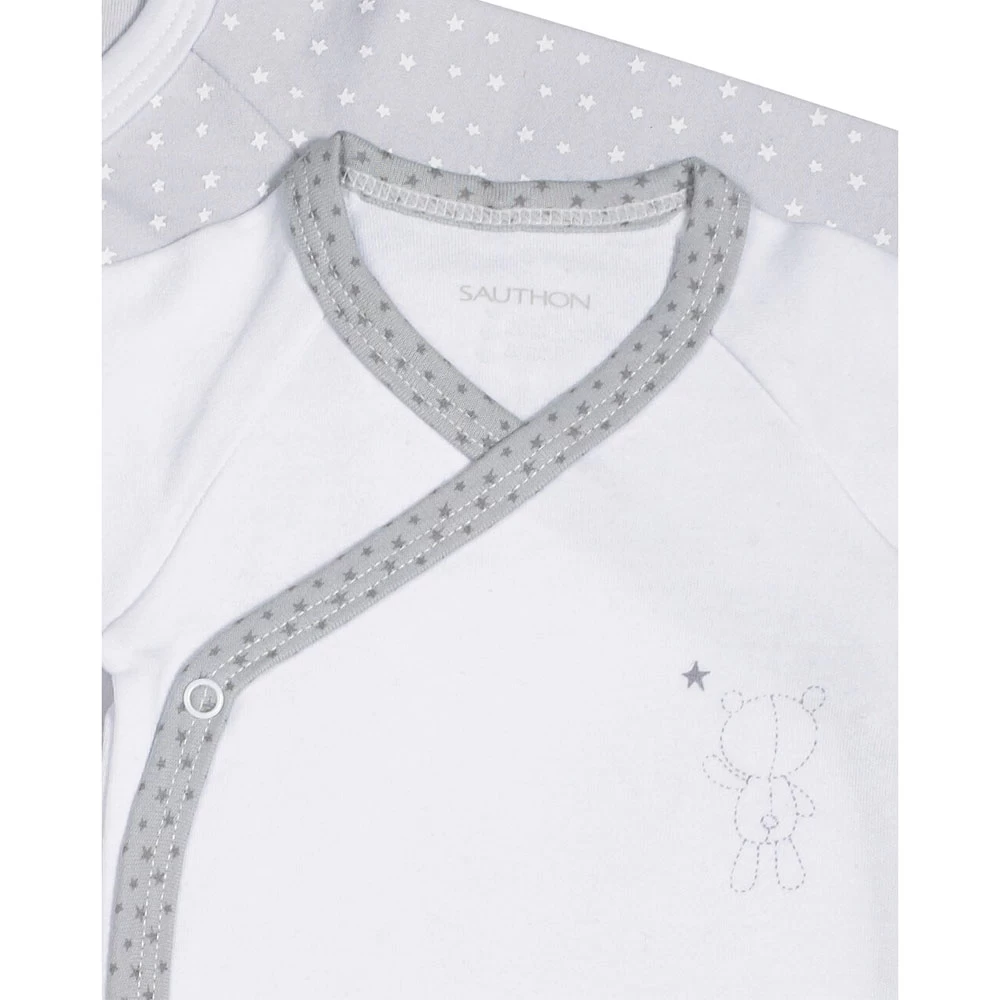 Lot De 2 Bodies Blanc Et Gris 1 Mois Céleste – Image 2