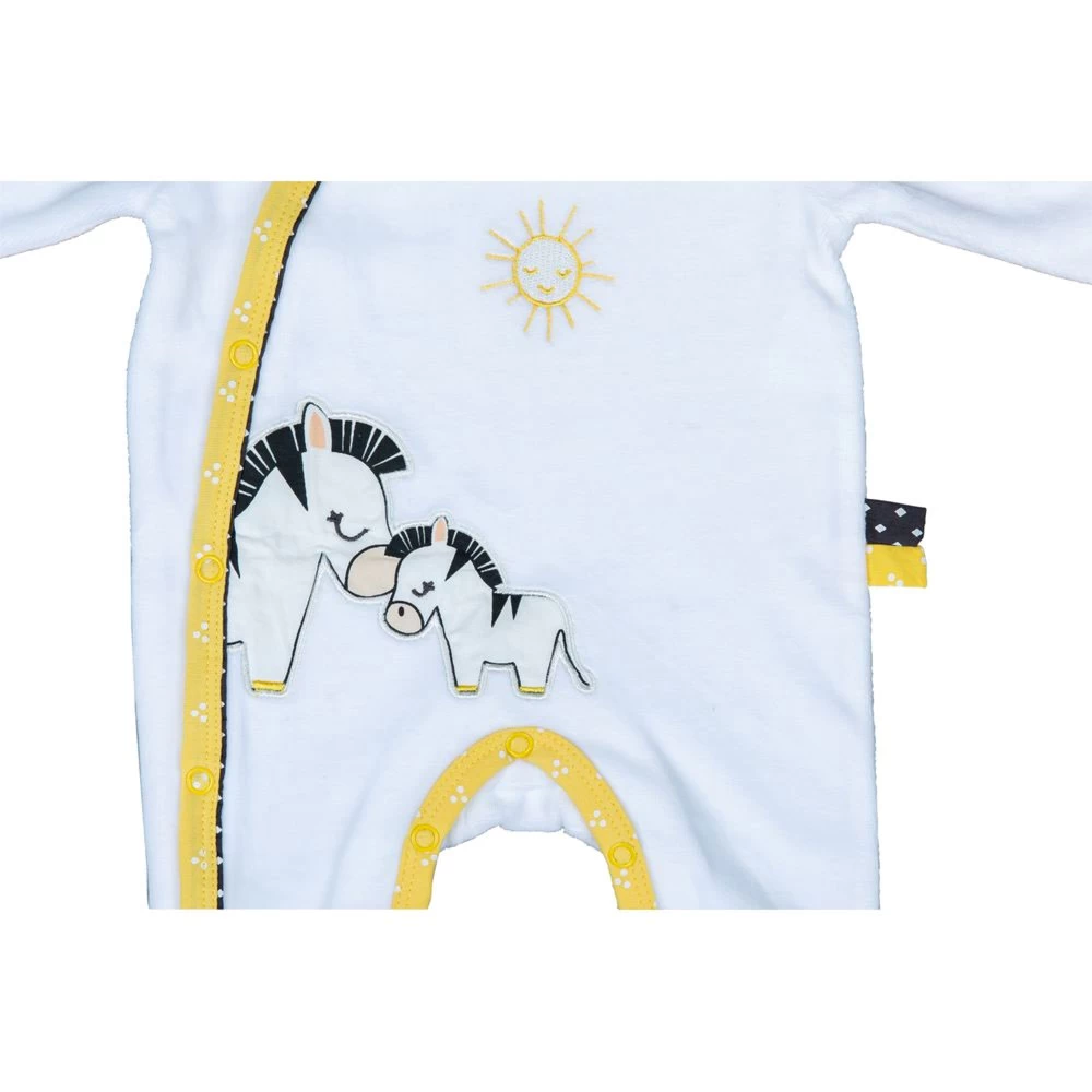 Pyjama Bébé Velours Zebre Pluche Et Pompon 1 Mois – Image 2