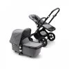 Bugaboo Pack Poussette Duo Caméléon3 Plus Complète Noir Gris Chiné