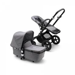 Bugaboo Pack Poussette Duo Caméléon3 Plus Complète Noir Gris Chiné